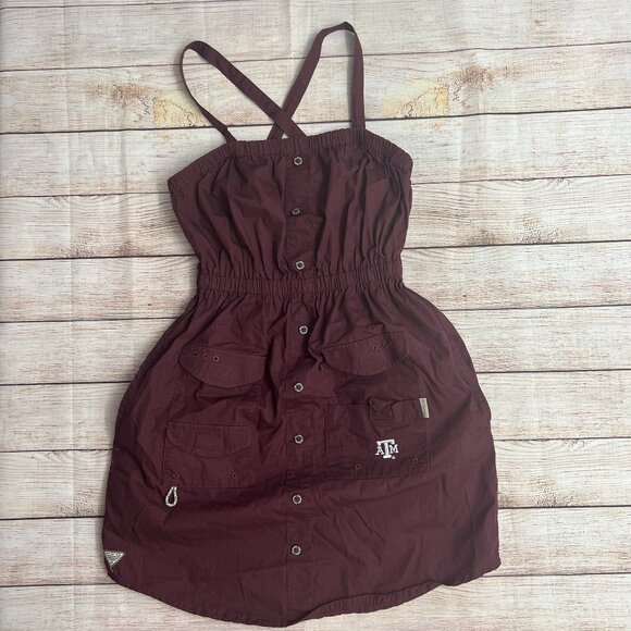 Columbia Texas A&M Aggies Dress Girls Small Maroon Fishing Outdoor PFG Style - Picture 1 of 16